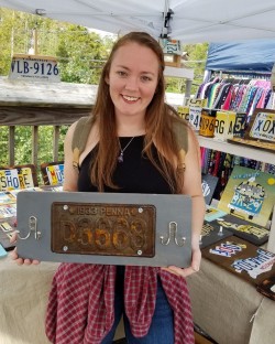 Pa. License plate coat hanger