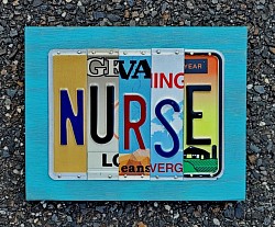 Nurse license plate art