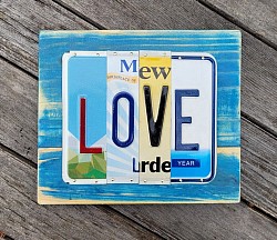 Love license plate art