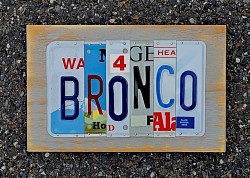 Bronco license plate art