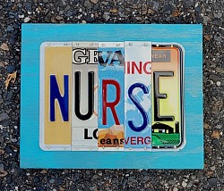 Nurse license plate art