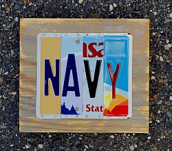 Navy license plate art
