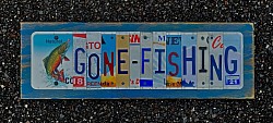 Gone Fishing license plate art
