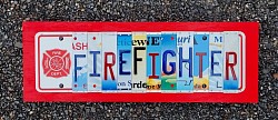 Firefighter license plate art