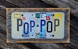 Pop Pop license plate art