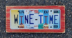 Wine Time license plate art